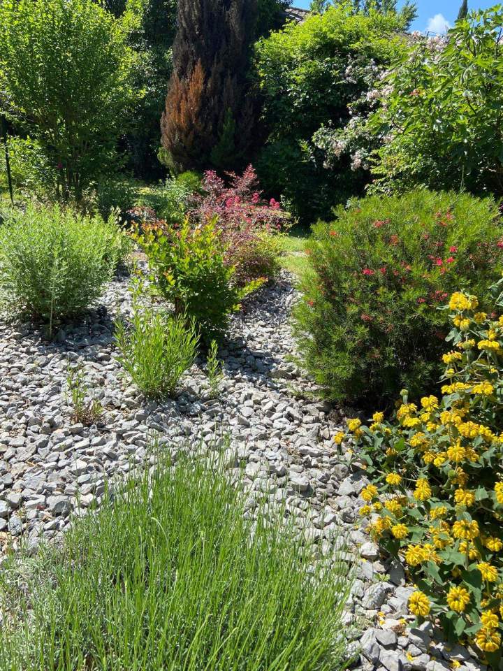 Jardin méditerranéen arboré – Maison à louer en Ardèche